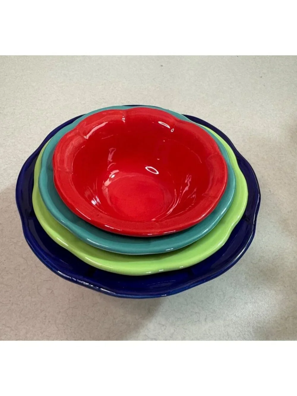 Pioneer Woman Ceramic Nesting Measuring Prep Bowls Cups 4 piece Floral